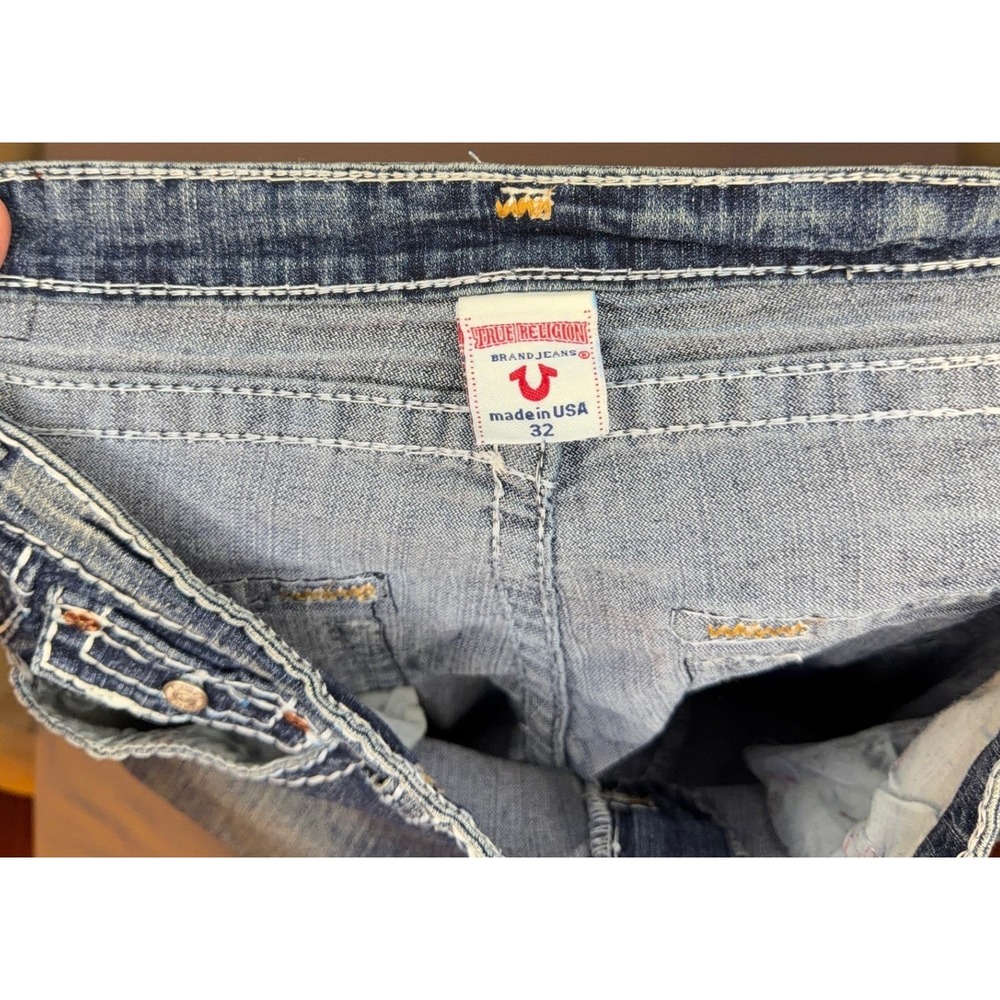 True Religion Womens Joey Mid Rise Super T Flap Flare Jean 32 *Hemmed - Picture 5 of 8